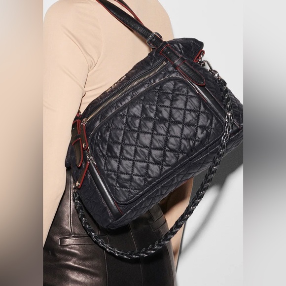 FINAL$-BN MZ WALLACE LEATHER & METAL STRAP-AUTHENTIC Pic of bag ONLY for ref - Picture 8 of 8